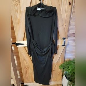 Susan betro faux wrap dress with hood